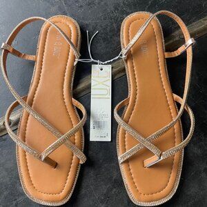 NWT Fifth & Luxe Gold Blingy Rhinestone Sandals size 10